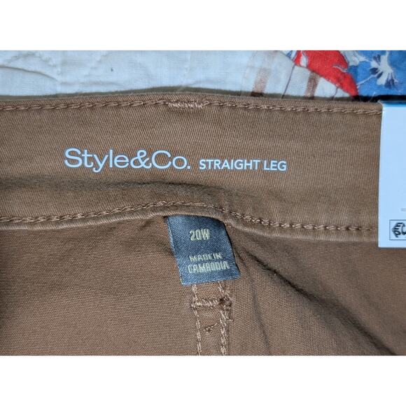 NWT Style & Co Carmel Straight Leg Cotton Blend Pant Womens' Size 20W - Picture 3 of 10